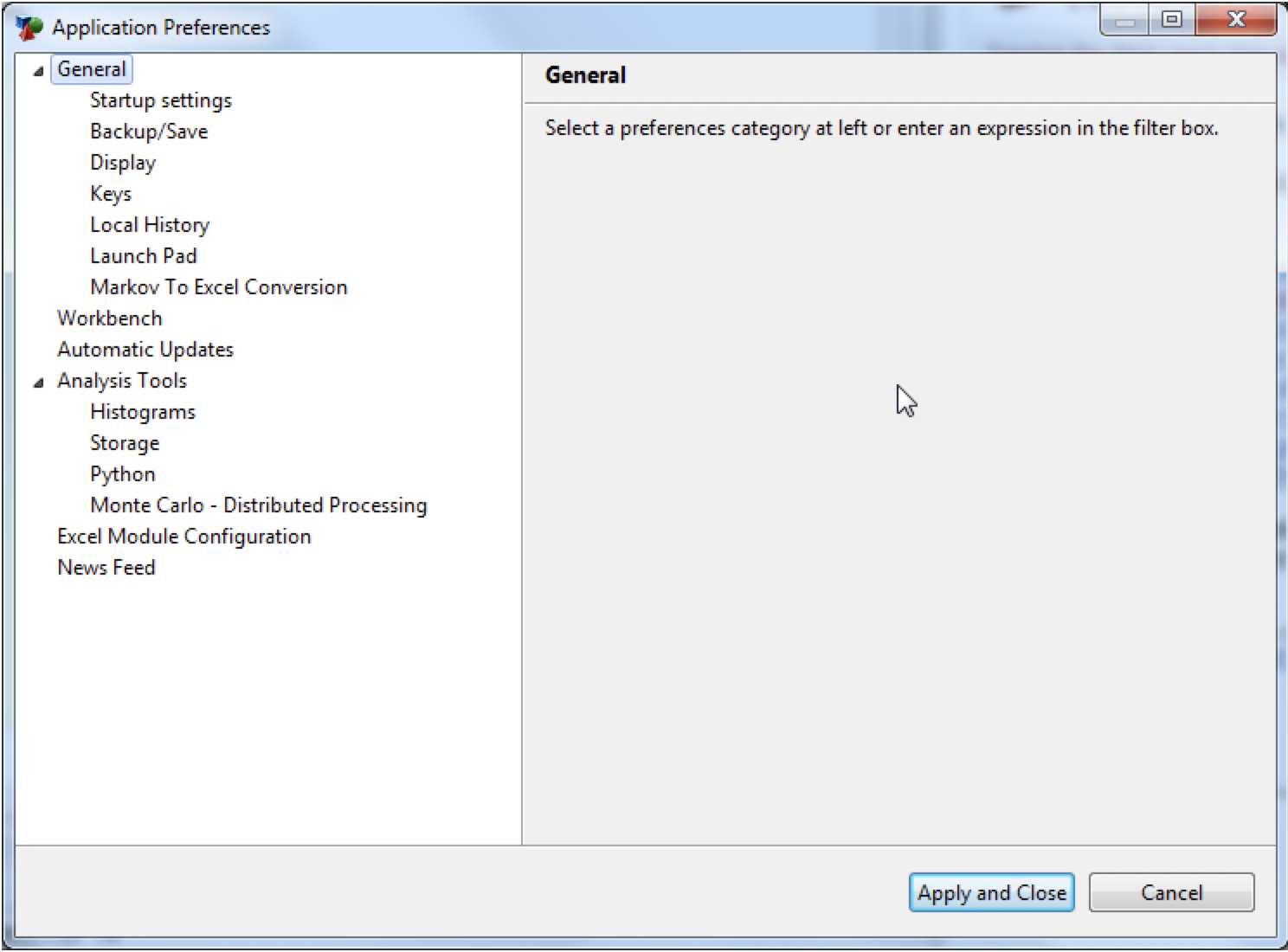 Application Preferences Dialog