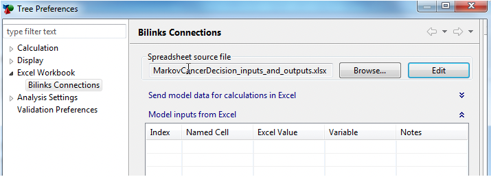 Get TreeAge model input values from Excel