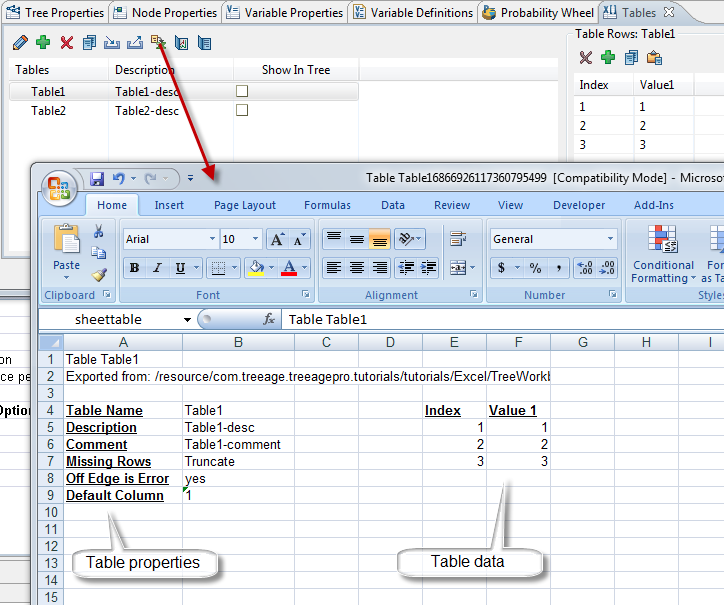 Edit Model Inputs in Excel